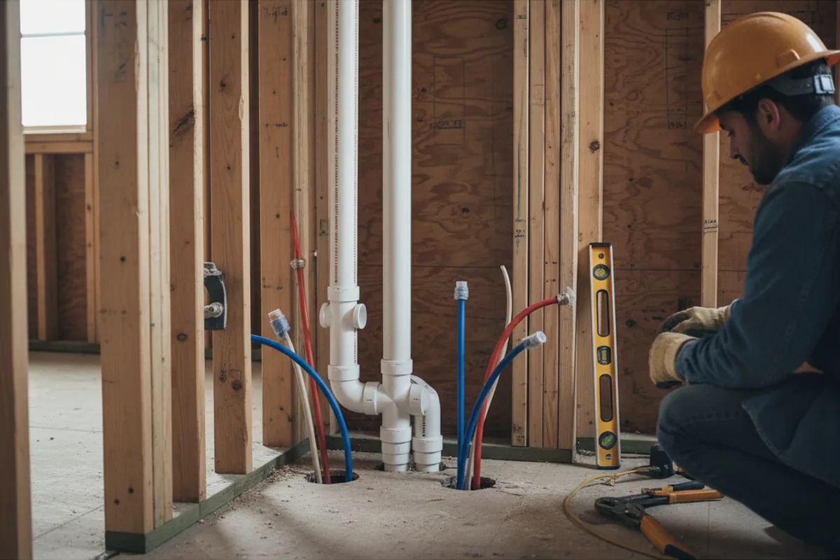 Drain and supply rough-in during Garbage Disposal Repair in Hopedale